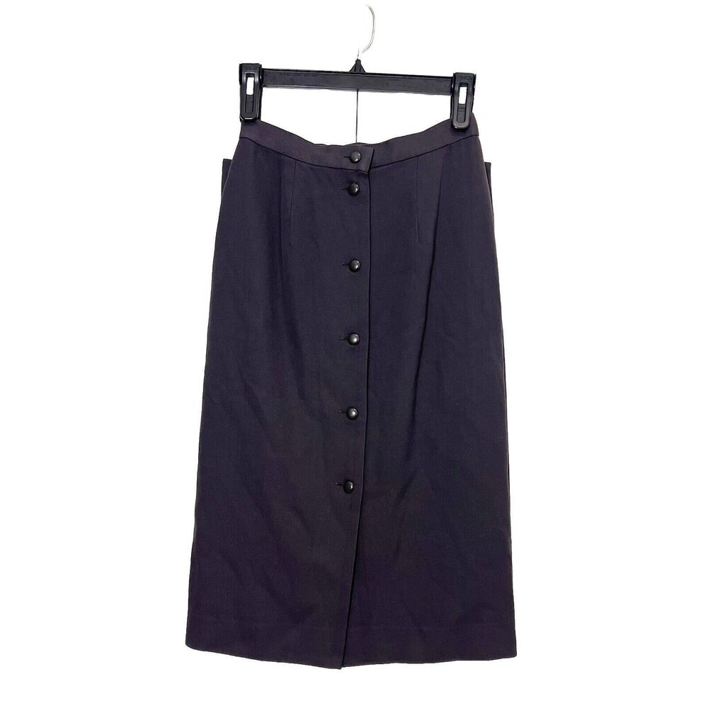 Christian Dior Vintage‎ Pencil Skirt Womens M Wool Gray Button Front Career